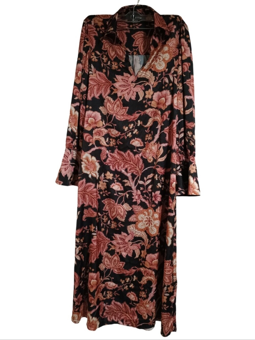 Julia Jordan Floral Open Front Kimono Duster Cardigan Boho Long Sleeve